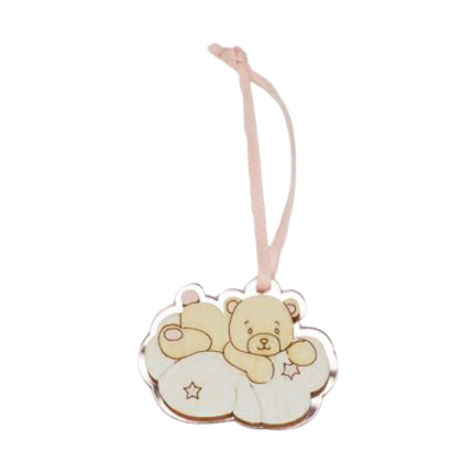Pendente orsetto su nuvoletta rosa Pendente orsetto su nuvoletta rosa
