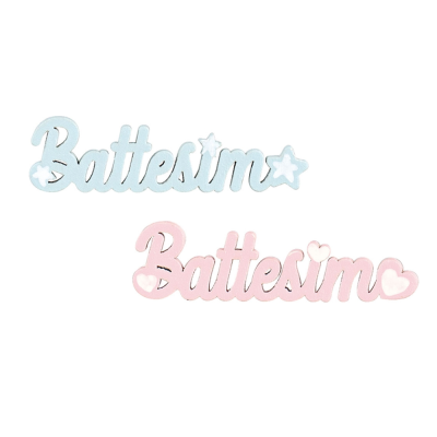 Scritta battesimo in legno