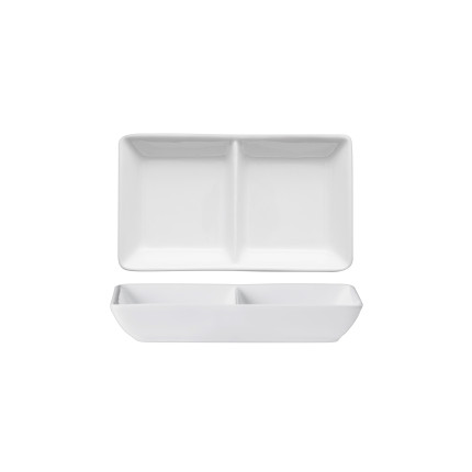 Vassoio rettangolare a due scomparti Vassoio rettangolare a due scomparti