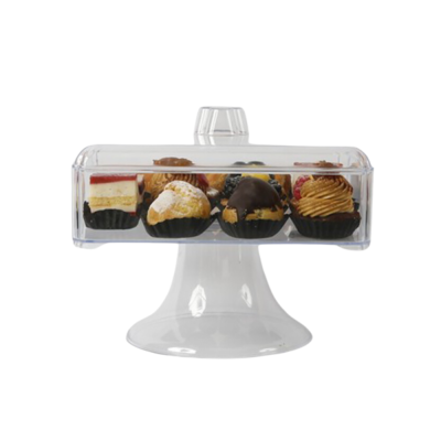 Alzata in plexiglass con coperchio