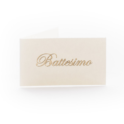 Bigliettini con scritta battesimo oro (100 pezzi)