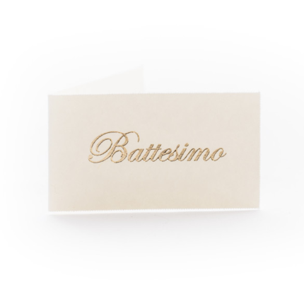 Bigliettini con scritta battesimo oro (100 pezzi)