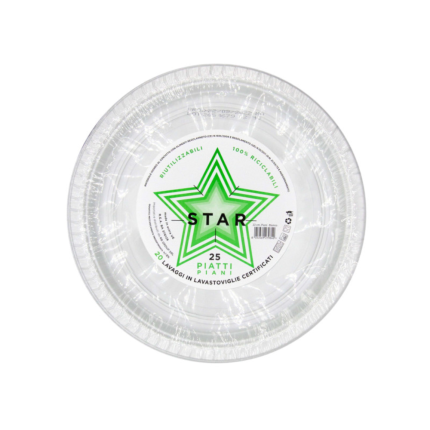 Piatti piani in plastica riutilizzabili (25 pezzi) Piatti piani in plastica riutilizzabili (25 pezzi)