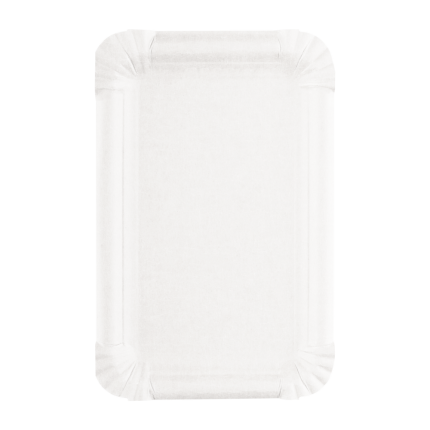 Vassoio rettangolare in cartone bianco (250 pezzi)