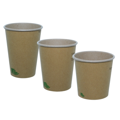 Bicchieri Bio in cartone kraft avana (50 pezzi)
