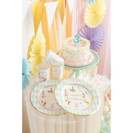 Piatti in carta Happy Birthday (8 pezzi)