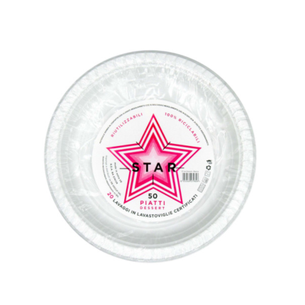 Piatti dessert in plastica riutilizzabili (50 pezzi)