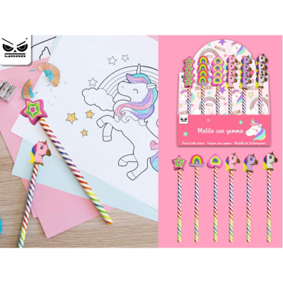 Matita con gomma unicorno