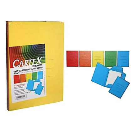 Cartellina tre lembi Cartex (25 pezzi)