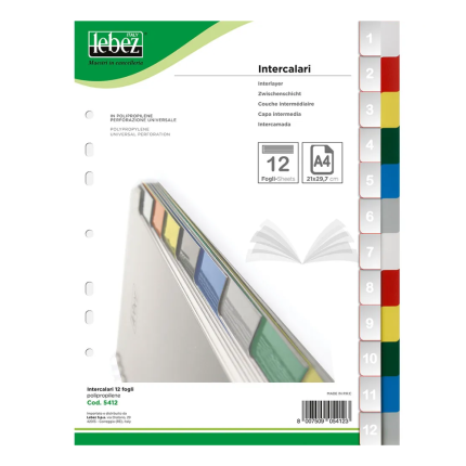 Intercalare in polipropilene (12 fogli)