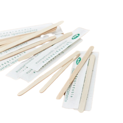 Palette in legno imbustate singolarmente (500 pezzi) Palette in legno imbustate singolarmente (500 pezzi)