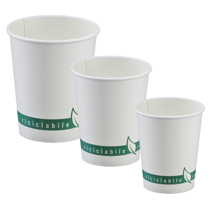 Bicchieri in carta riciclata e riciclabile (50 pezzi)