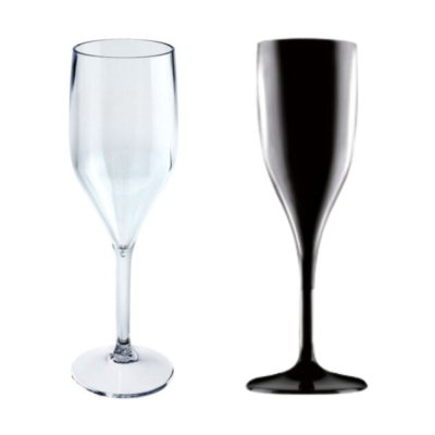 Flutes riutilizzabili in SAN trasparente (6 pezzi)