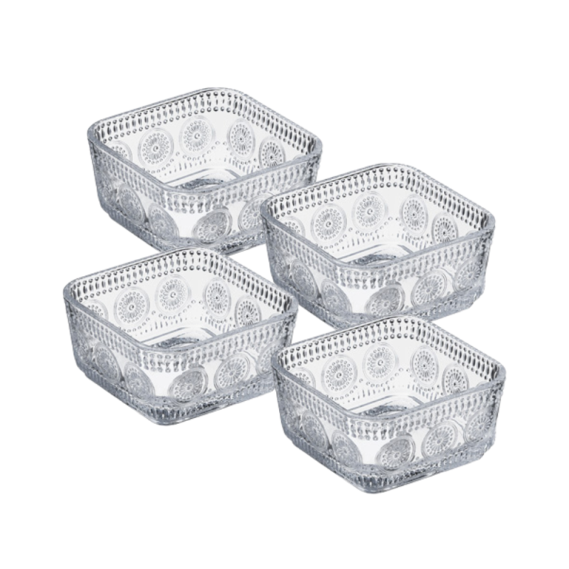 Ciotoline in vetro decorato (4 pezzi)