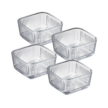 Ciotoline in vetro plissè (4 pezzi)