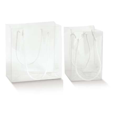 Shopper trasparente con cordini Shopper trasparente con cordini