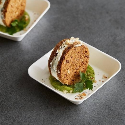 Piattino quadrato Bio in polpa (50 pezzi)