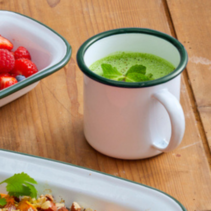 Tazza smaltata bordo verde 90ML e 250ML