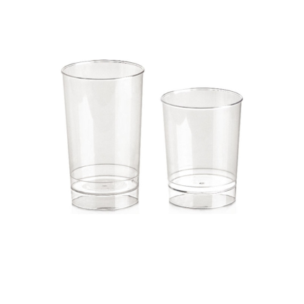 Bicchieri trasparenti cilindrici monoporzione (50 pezzi)