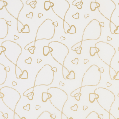 Carta velina bianca con cuori oro (25 fogli)