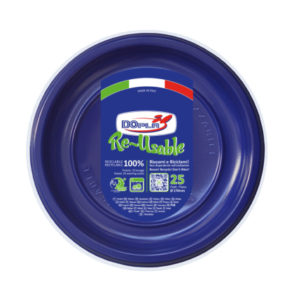 Piatti Piani in Plastica Colorati Riutilizzabili (25 Pezzi) Piatti Piani in Plastica Colorati Riutilizzabili (25 Pezzi)