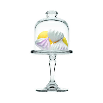 Alzatina gambo lungo con campana in vetro