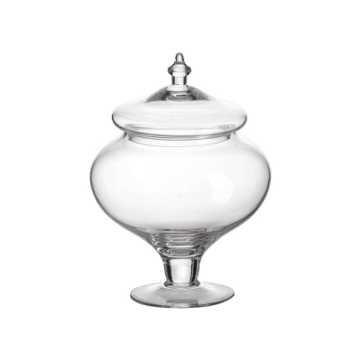 Vaso porta caramelle in vetro con coperchio