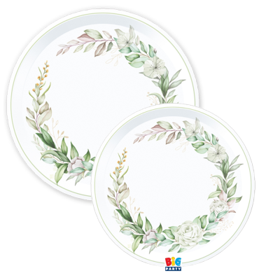 Piatti in cartoncino Greenery (6 pezzi)