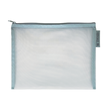 Busta microrete con zip bianca