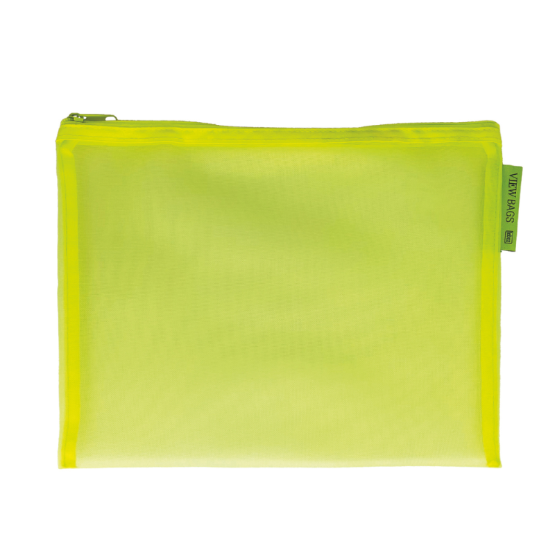 Busta microrete con zip verde