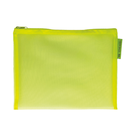 Busta microrete con zip verde