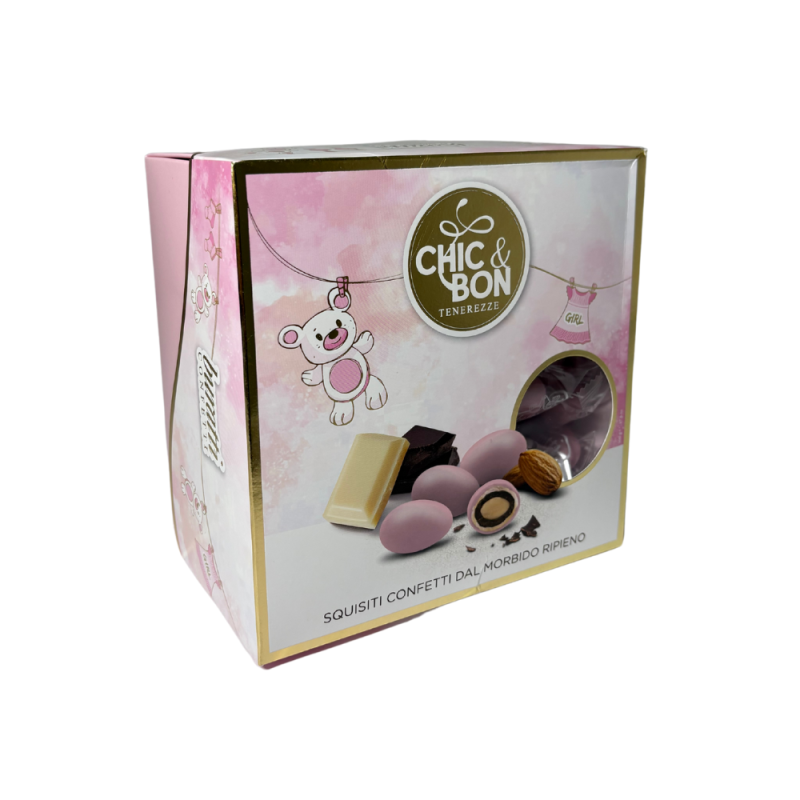 Confetti Cubo morbide bontà cioccolato rosa