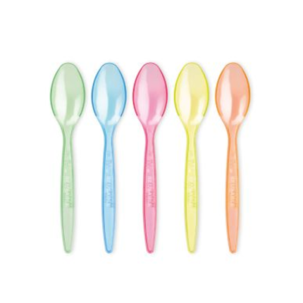 Cucchiaini colorati trasparenti riutilizzabili (180 pezzi)