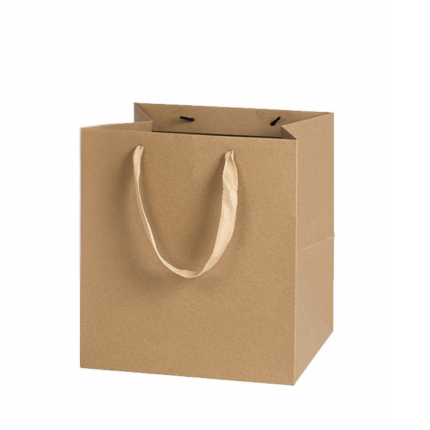 Shopper Square kraft avana con manico in tessuto Shopper Square kraft avana con manico in tessuto