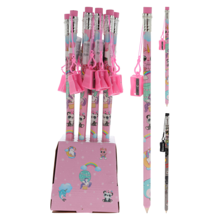 Matita XL con gomma e temperino