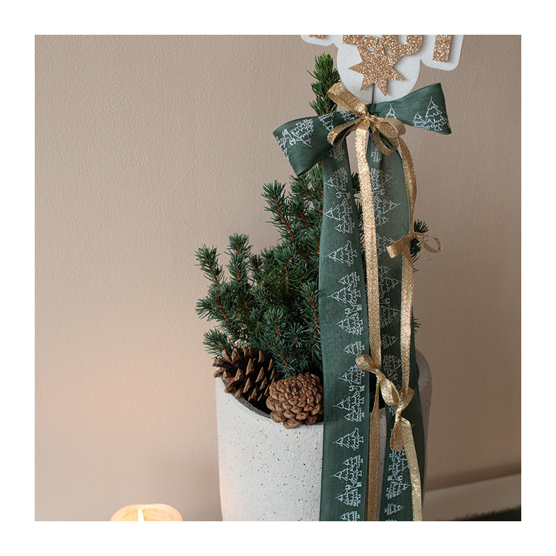 Nastro Tessuto Winter Forest verde