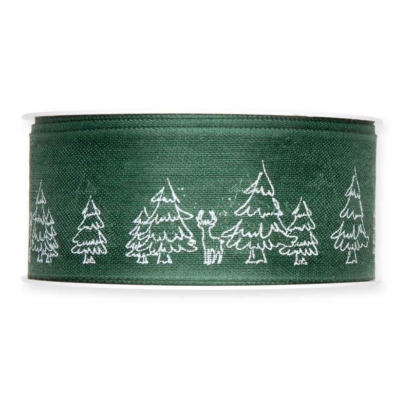 Nastro Tessuto Winter Forest verde
