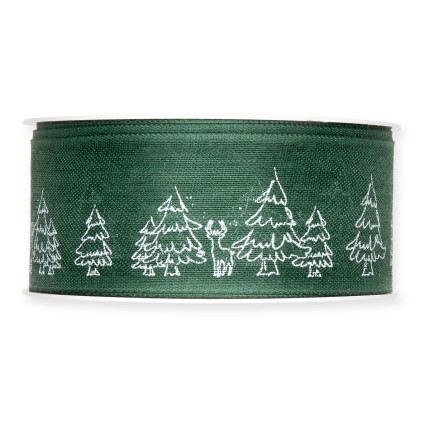 Nastro Tessuto Winter Forest verde