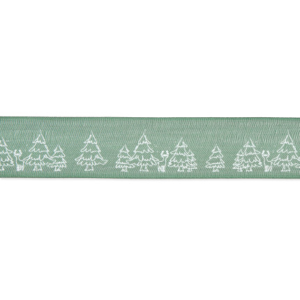 Nastro Tessuto Winter Forest verde