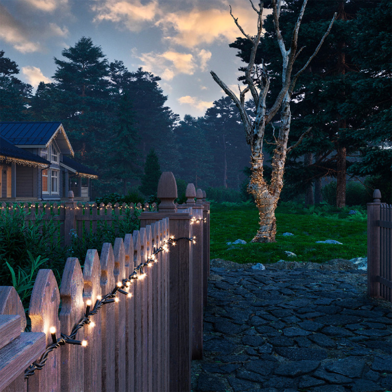 Filo LED allungabile 950 cm a luce fissa bianca calda | Incartare