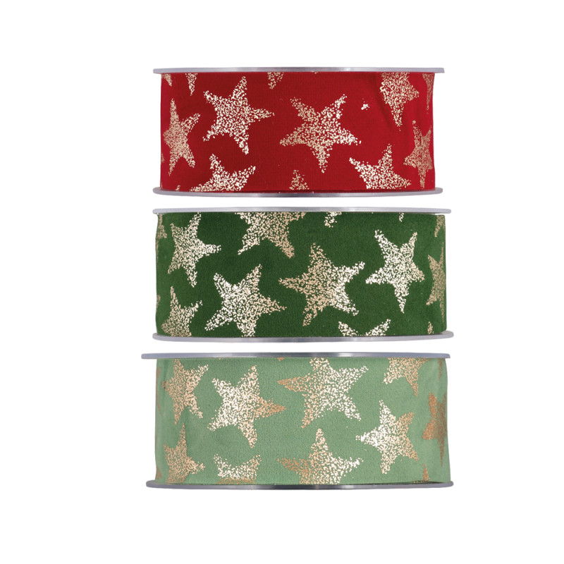 Nastro Velluto Stelle Oro