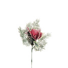 Magnolia con Bacche e Pigne Innevate 32cm