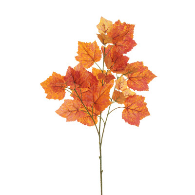 Ramo con Foglie di Vite  arancio 70cm