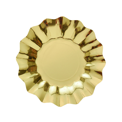 Piatti New Shape Ondulati Oro (8 Pezzi)