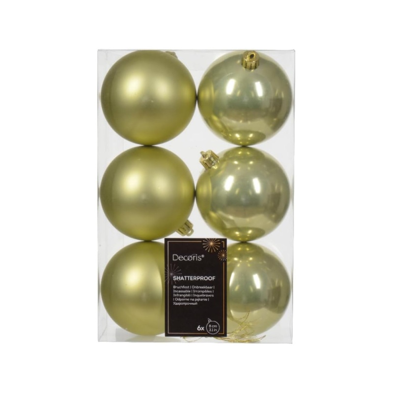 Palline per Albero di Natale 8cm (6 pezzi)