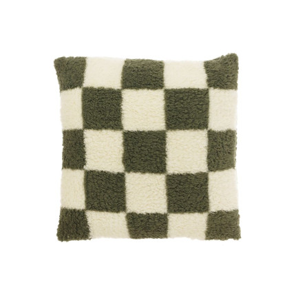 Cuscino a Quadri Bianco e Verde