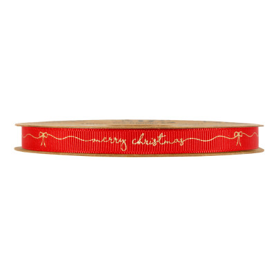 Nastro Gros Grain Merry Christmas Oro 2