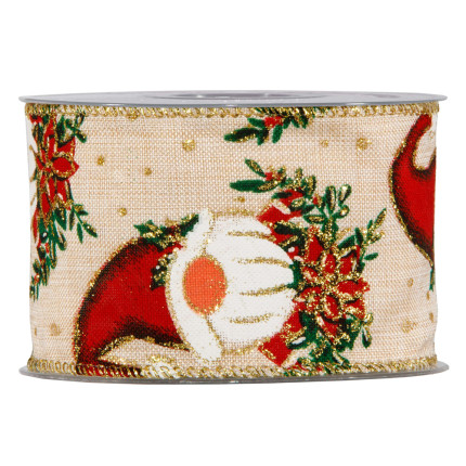 Nastro Tela Lurex Elfi con Bordo Oro Animato