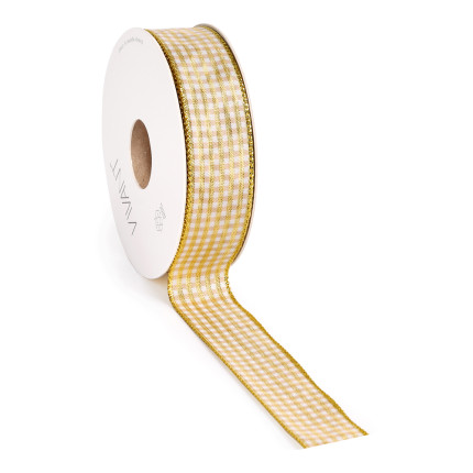 Nastro Tessuto Quadretti Oro Nastro Tessuto Quadretti Oro