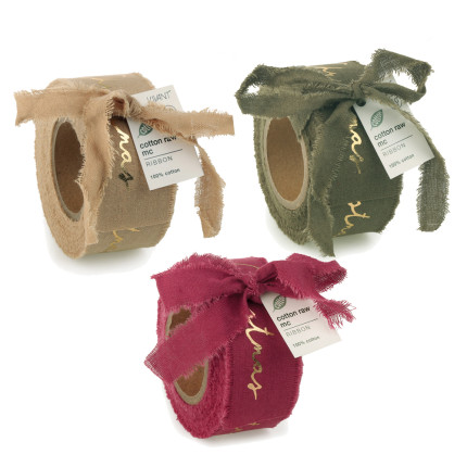 Nastro Cotone Sfrangiato Merry Xmas Nastro Cotone Sfrangiato Merry Xmas